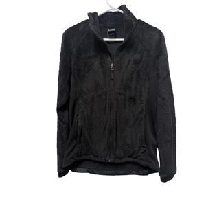The North Face Fleece jacket Womens Black zip-front Classic Fuzzy  Size Large